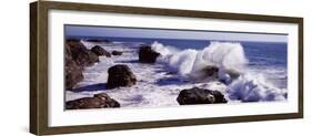 Waves Breaking on the Coast, Santa Cruz, Santa Cruz County, California, USA-null-Framed Photographic Print