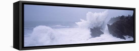 Waves Breaking on the Coast, Shore Acres State Park, Oregon, USA-null-Framed Stretched Canvas