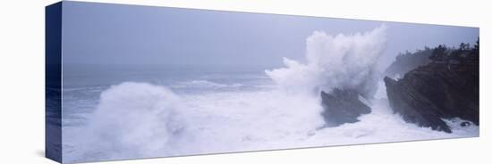 Waves Breaking on the Coast, Shore Acres State Park, Oregon, USA-null-Stretched Canvas