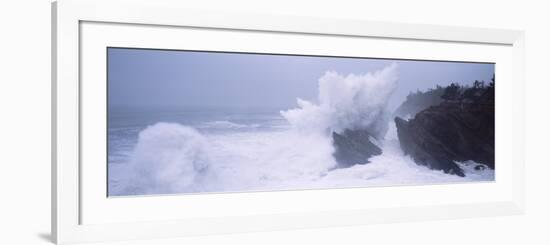 Waves Breaking on the Coast, Shore Acres State Park, Oregon, USA-null-Framed Photographic Print