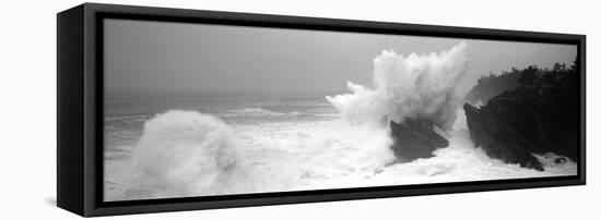 Waves Breaking on the Coast, Shore Acres State Park, Oregon, USA-null-Framed Stretched Canvas