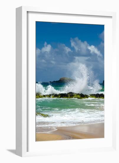 Waves Breaking on the Rocks at Kauapea Beach, Kauai, Hawaii, USA-Richard Duval-Framed Photographic Print