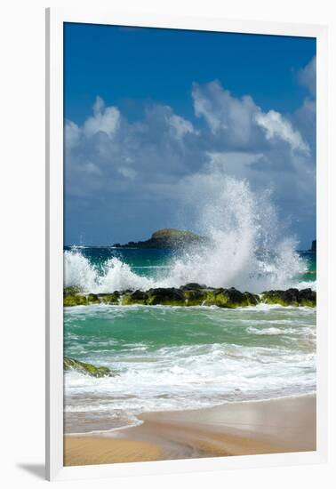 Waves Breaking on the Rocks at Kauapea Beach, Kauai, Hawaii, USA-Richard Duval-Framed Photographic Print