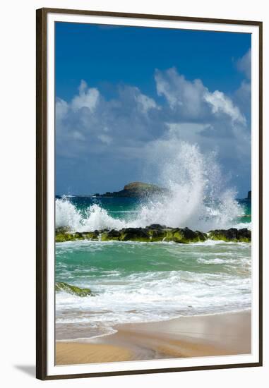 Waves Breaking on the Rocks at Kauapea Beach, Kauai, Hawaii, USA-Richard Duval-Framed Premium Photographic Print