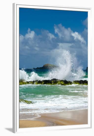 Waves Breaking on the Rocks at Kauapea Beach, Kauai, Hawaii, USA-Richard Duval-Framed Premium Photographic Print