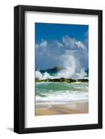 Waves Breaking on the Rocks at Kauapea Beach, Kauai, Hawaii, USA-Richard Duval-Framed Photographic Print