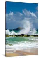 Waves Breaking on the Rocks at Kauapea Beach, Kauai, Hawaii, USA-Richard Duval-Stretched Canvas