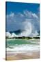 Waves Breaking on the Rocks at Kauapea Beach, Kauai, Hawaii, USA-Richard Duval-Stretched Canvas
