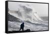 Waves Crash Against the Harbour Wall at Porthcawl, Bridgend, Wales, United Kingdom-Graham Lawrence-Framed Stretched Canvas