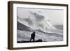 Waves Crash Against the Harbour Wall at Porthcawl, Bridgend, Wales, United Kingdom-Graham Lawrence-Framed Photographic Print