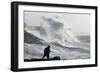 Waves Crash Against the Harbour Wall at Porthcawl, Bridgend, Wales, United Kingdom-Graham Lawrence-Framed Photographic Print