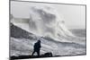Waves Crash Against the Harbour Wall at Porthcawl, Bridgend, Wales, United Kingdom-Graham Lawrence-Mounted Photographic Print