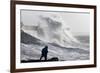 Waves Crash Against the Harbour Wall at Porthcawl, Bridgend, Wales, United Kingdom-Graham Lawrence-Framed Photographic Print