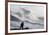 Waves Crash Against the Harbour Wall at Porthcawl, Bridgend, Wales, United Kingdom-Graham Lawrence-Framed Photographic Print