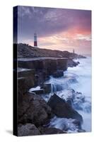 Waves Crash Against the Limestone Ledges Near the Lighthouse at Portland Bill, Dorset, England-Adam Burton-Stretched Canvas