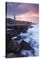 Waves Crash Against the Limestone Ledges Near the Lighthouse at Portland Bill, Dorset, England-Adam Burton-Stretched Canvas