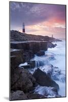 Waves Crash Against the Limestone Ledges Near the Lighthouse at Portland Bill, Dorset, England-Adam Burton-Mounted Photographic Print