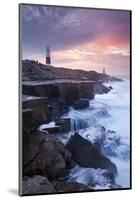 Waves Crash Against the Limestone Ledges Near the Lighthouse at Portland Bill, Dorset, England-Adam Burton-Mounted Photographic Print