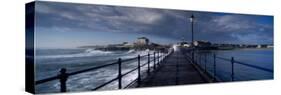 Waves Crashing Against a Jetty, Amble, Northumberland, England-null-Stretched Canvas