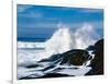 Waves crashing against rocks at Pirate Cove, Oregon Coast, Lincoln County, Oregon, USA-null-Framed Photographic Print
