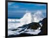 Waves crashing against rocks at Pirate Cove, Oregon Coast, Lincoln County, Oregon, USA-null-Framed Photographic Print