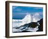 Waves crashing against rocks at Pirate Cove, Oregon Coast, Lincoln County, Oregon, USA-null-Framed Photographic Print