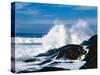 Waves crashing against rocks at Pirate Cove, Oregon Coast, Lincoln County, Oregon, USA-null-Stretched Canvas