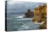 Waves Crashing Along Cape Kiwanda. Pacific City, OR-Justin Bailie-Stretched Canvas