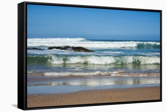 Waves Crashing Ashore from Indian Ocean-Kim Walker-Framed Stretched Canvas