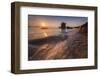 Waves Crashing on Cliffs under the Fiery Sky at Sunrise, Punta Molentis, Villasimius-Roberto Moiola-Framed Photographic Print