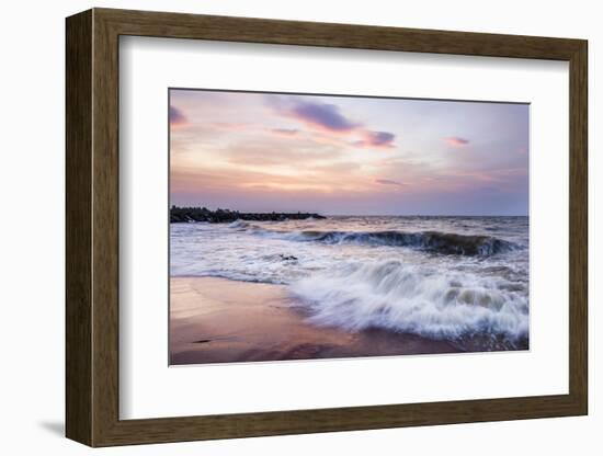 Waves Crashing on Negombo Beach at Sunset, West Coast of Sri Lanka, Asia-Matthew Williams-Ellis-Framed Photographic Print