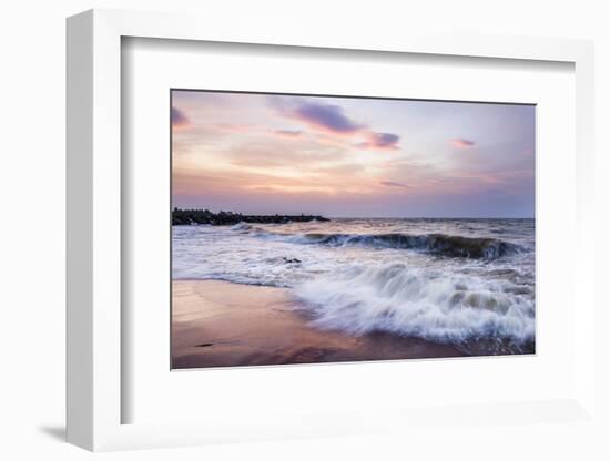 Waves Crashing on Negombo Beach at Sunset, West Coast of Sri Lanka, Asia-Matthew Williams-Ellis-Framed Photographic Print