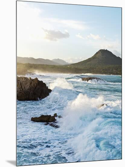 Waves Crashing on Rocks-Norbert Schaefer-Mounted Photographic Print