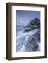 Waves Crashing on the Cliffs Near the Houses of the Fishermen-ClickAlps-Framed Photographic Print