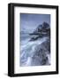 Waves Crashing on the Cliffs Near the Houses of the Fishermen-ClickAlps-Framed Photographic Print