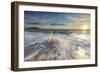 Waves crashing on the sandy beach framed by sunrise, Porto Recanati, Conero Riviera, Marche, Italy-Roberto Moiola-Framed Photographic Print