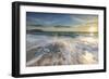 Waves crashing on the sandy beach framed by sunrise, Porto Recanati, Conero Riviera, Marche, Italy-Roberto Moiola-Framed Photographic Print