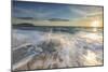 Waves crashing on the sandy beach framed by sunrise, Porto Recanati, Conero Riviera, Marche, Italy-Roberto Moiola-Mounted Photographic Print