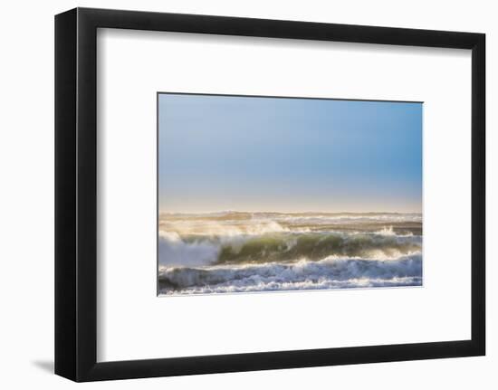 Waves crashing on the shoreline at Breidamerkurfjara beach close to Vatnajokull Ice Cap, Iceland-Panoramic Images-Framed Photographic Print