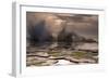 Waves Crashing on to a Rock Shelf-A Periam Photography-Framed Photographic Print