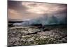 Waves Crashing on to a Rock Shelf-A Periam Photography-Mounted Photographic Print