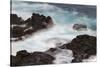 Waves crashing over lava rocks on shoreline of Espanola Island, Galapagos Islands, Ecuador.-Adam Jones-Stretched Canvas