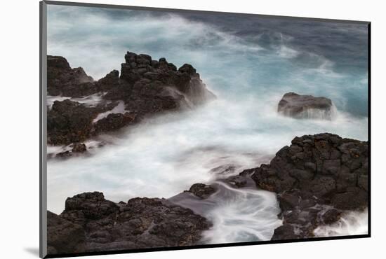 Waves crashing over lava rocks on shoreline of Espanola Island, Galapagos Islands, Ecuador.-Adam Jones-Mounted Photographic Print