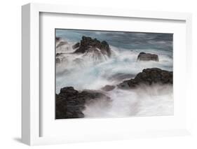 Waves crashing over lava rocks on shoreline of Espanola Island, Galapagos Islands, Ecuador.-Adam Jones-Framed Photographic Print