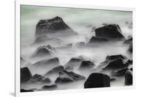 Waves crashing over lava rocks on shoreline of Espanola Island, Galapagos Islands, Ecuador.-Adam Jones-Framed Photographic Print