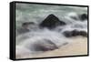 Waves crashing over lava rocks on shoreline of Espanola Island, Galapagos Islands, Ecuador.-Adam Jones-Framed Stretched Canvas