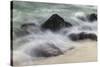 Waves crashing over lava rocks on shoreline of Espanola Island, Galapagos Islands, Ecuador.-Adam Jones-Stretched Canvas
