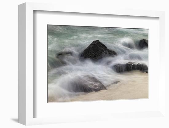 Waves crashing over lava rocks on shoreline of Espanola Island, Galapagos Islands, Ecuador.-Adam Jones-Framed Photographic Print