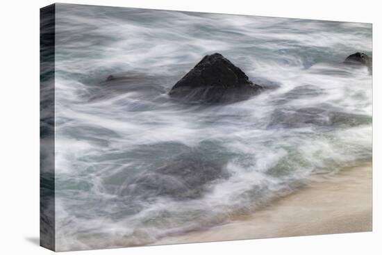 Waves crashing over lava rocks on shoreline of Espanola Island, Galapagos Islands, Ecuador.-Adam Jones-Stretched Canvas