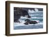 Waves crashing over lava rocks on shoreline of Espanola Island, Galapagos Islands, Ecuador.-Adam Jones-Framed Premium Photographic Print